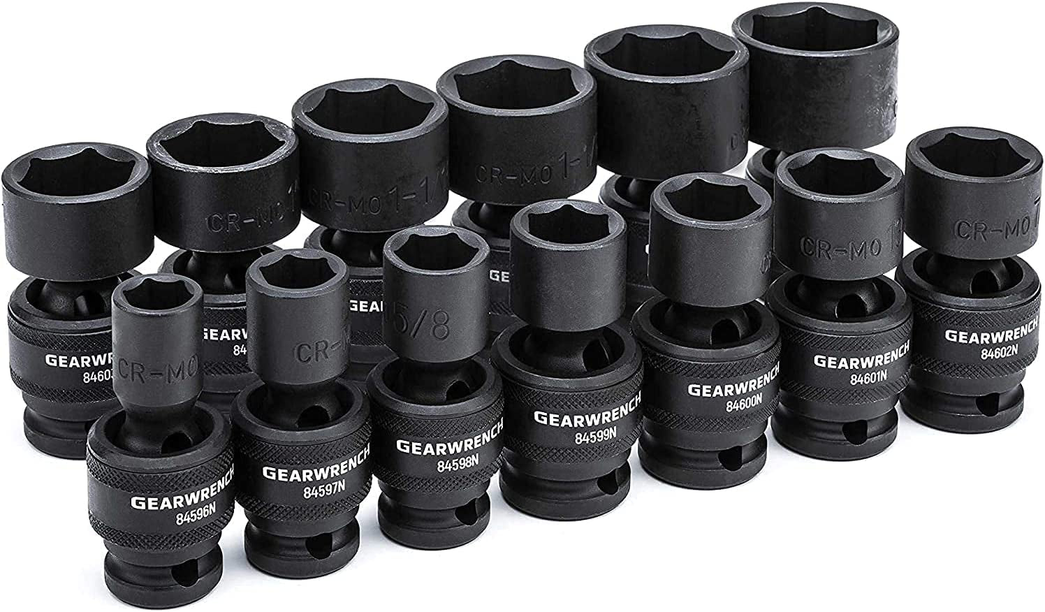 GEARWRENCH 13 Piece 1/2" Dr 6 Pt Universal Impact SAE Socket Set | 84938N