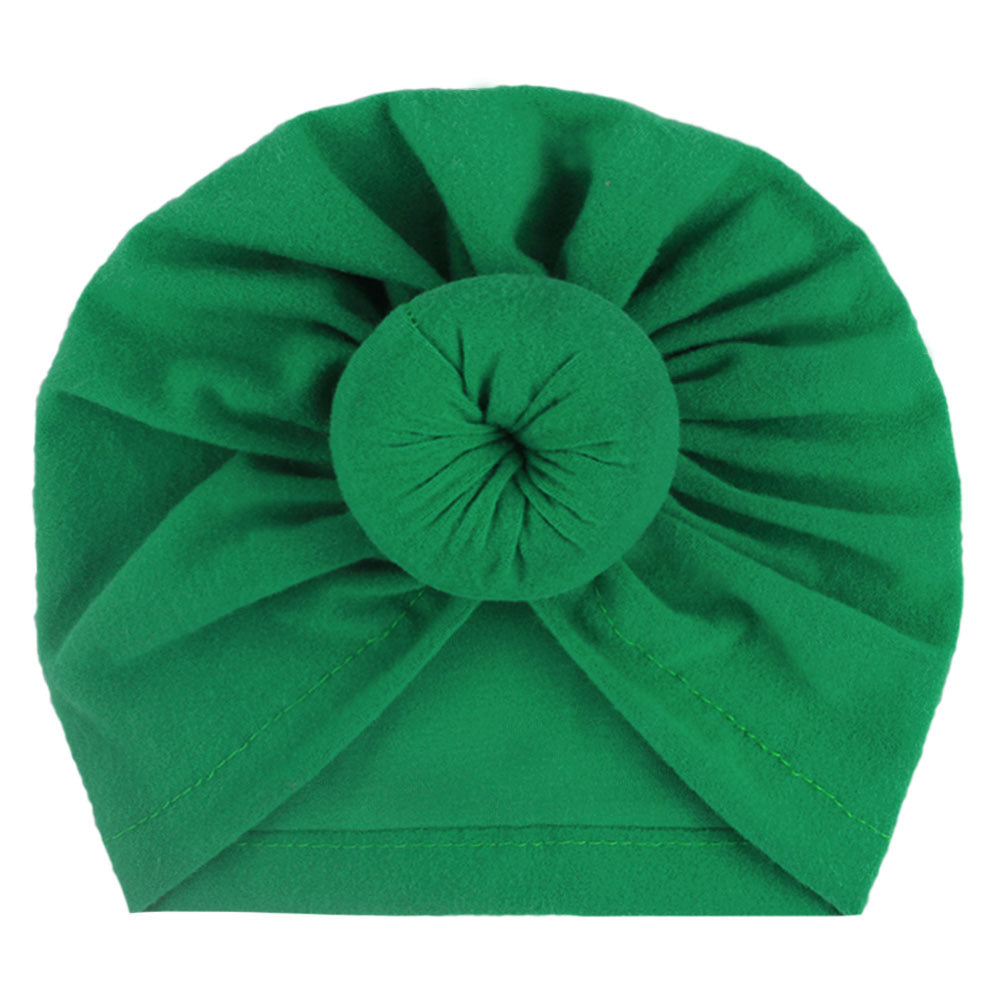 2023 European and American New Baby Products Kidsren's Turban Hat Baby Pure Color Knotted Indian Pullover Hat Amazon