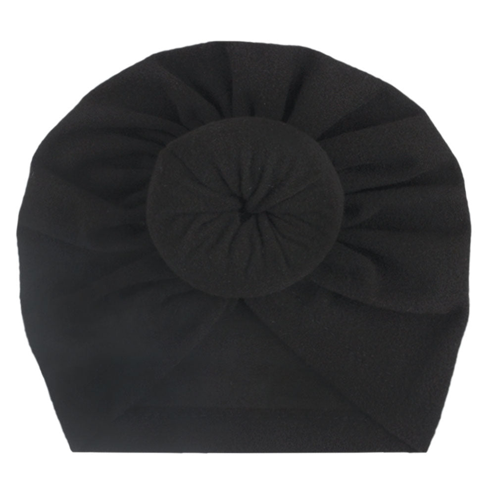 2023 European and American New Baby Products Kidsren's Turban Hat Baby Pure Color Knotted Indian Pullover Hat Amazon