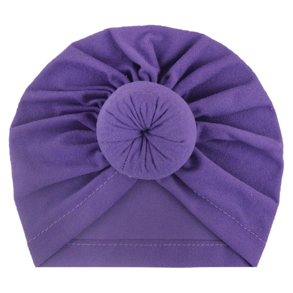 2023 European and American New Baby Products Kidsren's Turban Hat Baby Pure Color Knotted Indian Pullover Hat Amazon