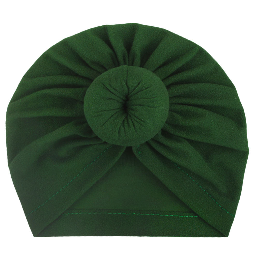 2023 European and American New Baby Products Kidsren's Turban Hat Baby Pure Color Knotted Indian Pullover Hat Amazon