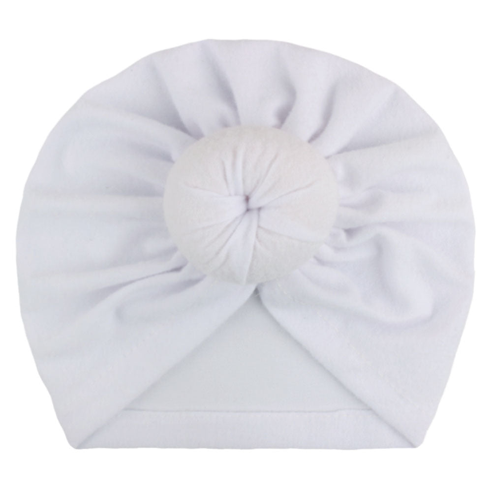 2023 European and American New Baby Products Kidsren's Turban Hat Baby Pure Color Knotted Indian Pullover Hat Amazon