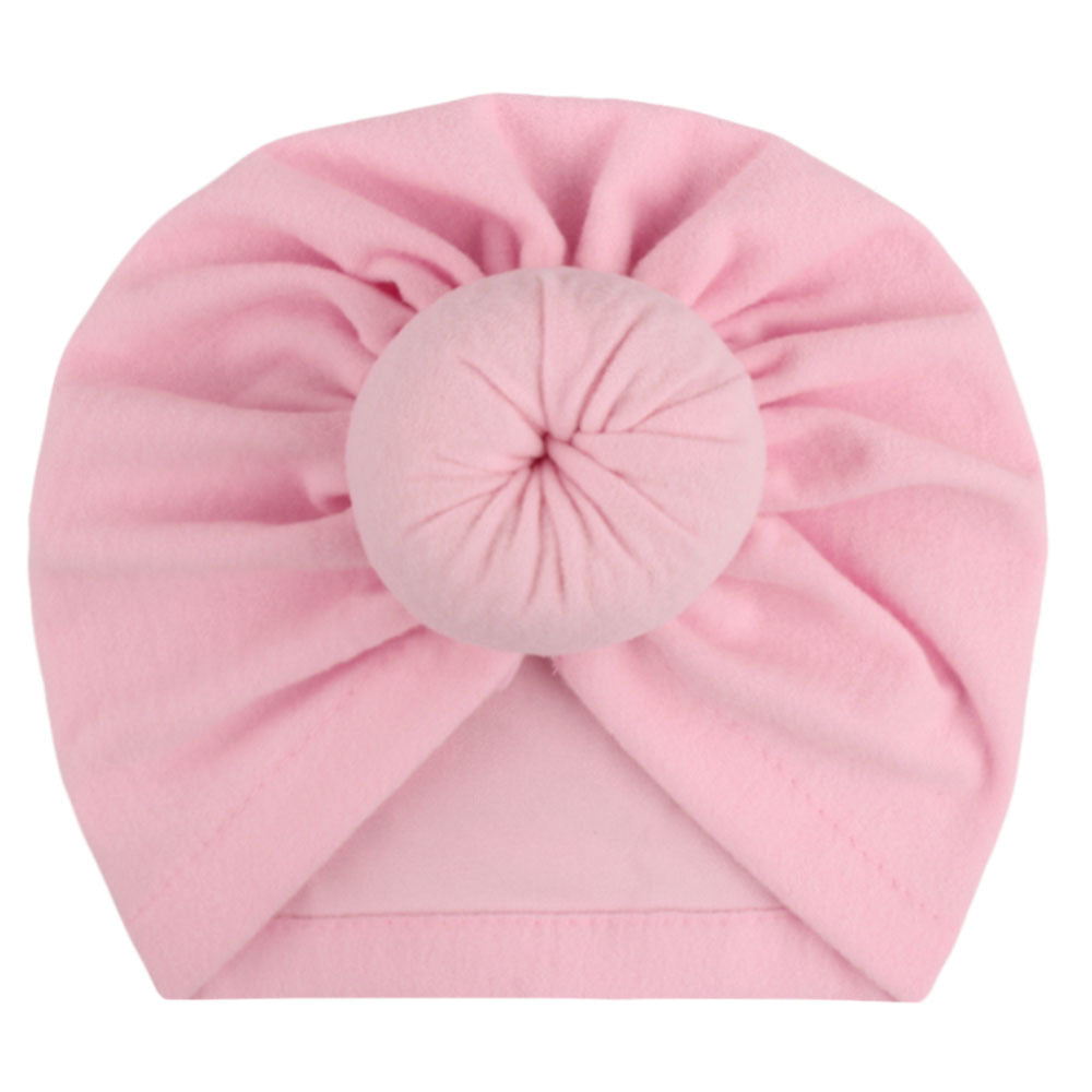 2023 European and American New Baby Products Kidsren's Turban Hat Baby Pure Color Knotted Indian Pullover Hat Amazon