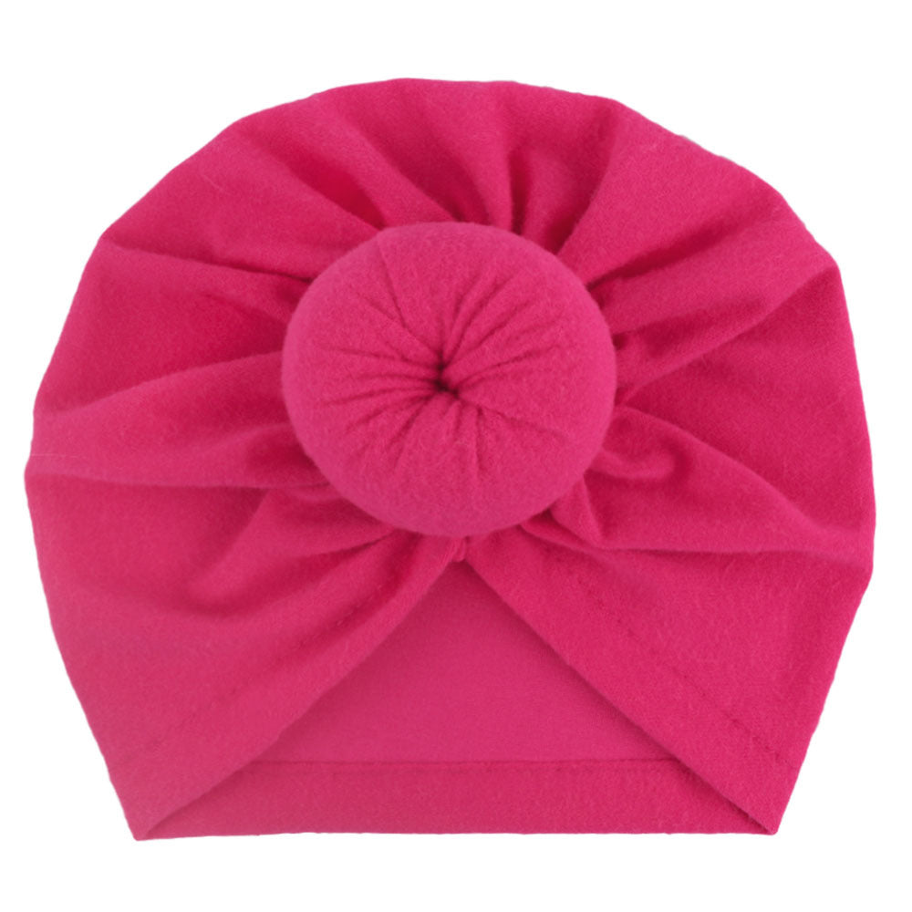 2023 European and American New Baby Products Kidsren's Turban Hat Baby Pure Color Knotted Indian Pullover Hat Amazon