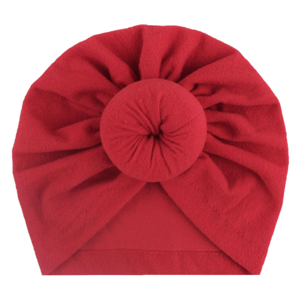 2023 European and American New Baby Products Kidsren's Turban Hat Baby Pure Color Knotted Indian Pullover Hat Amazon