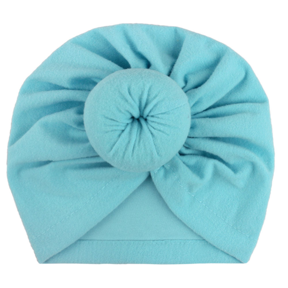 2023 European and American New Baby Products Kidsren's Turban Hat Baby Pure Color Knotted Indian Pullover Hat Amazon