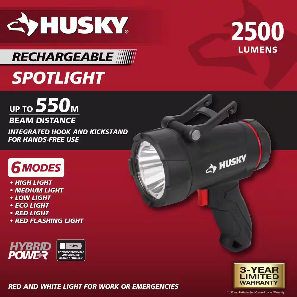 2500 Lumens Dual Power LED Rechargeable Floating Spotlight