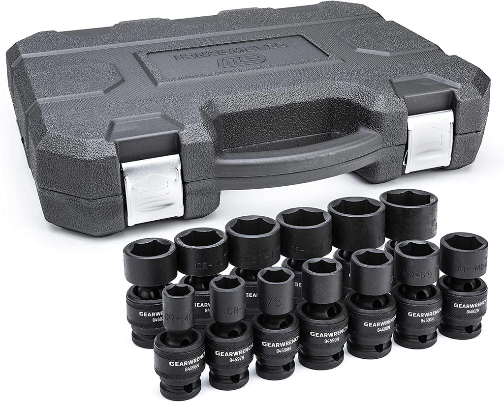 GEARWRENCH 13 Piece 1/2" Dr 6 Pt Universal Impact SAE Socket Set | 84938N