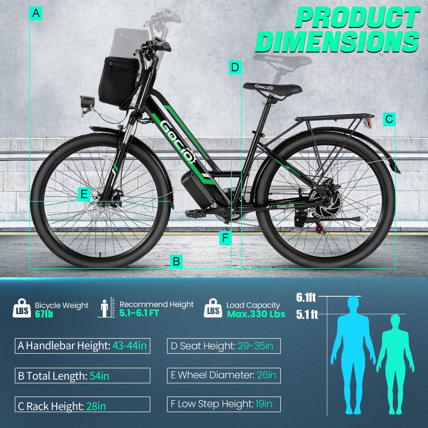 UL2849 Certified 26" Electric Bike for Adults, 750W Peak Motor, 48V 7.8Ah Battery, 19.8 Mph 7-Speed Commuter Ebike with Disc Brakes