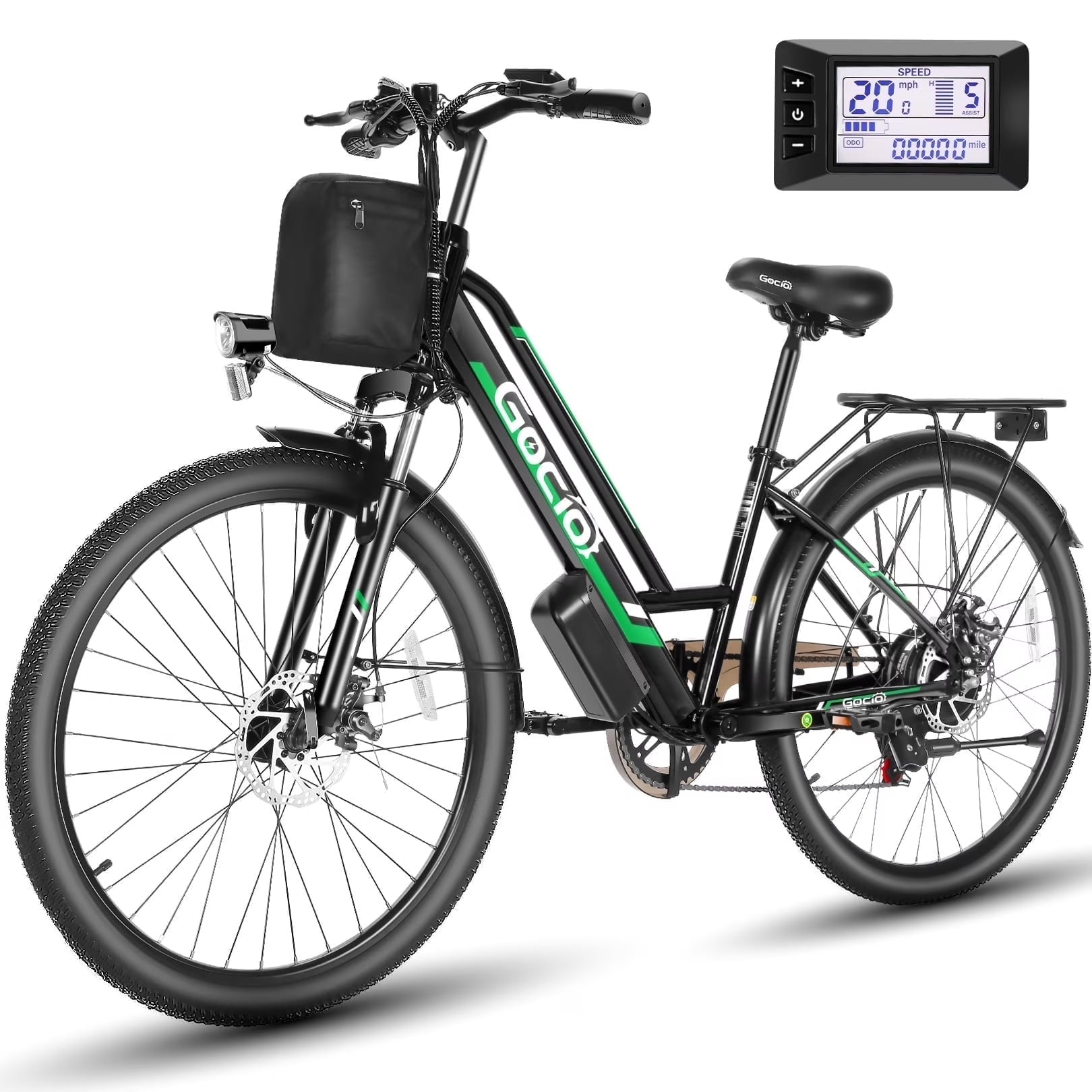 UL2849 Certified 26" Electric Bike for Adults, 750W Peak Motor, 48V 7.8Ah Battery, 19.8 Mph 7-Speed Commuter Ebike with Disc Brakes