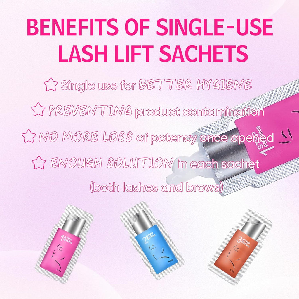 Lash Lift Kit, 30 Pcs Disposable Sachet Fast Lifting DIY at Home
