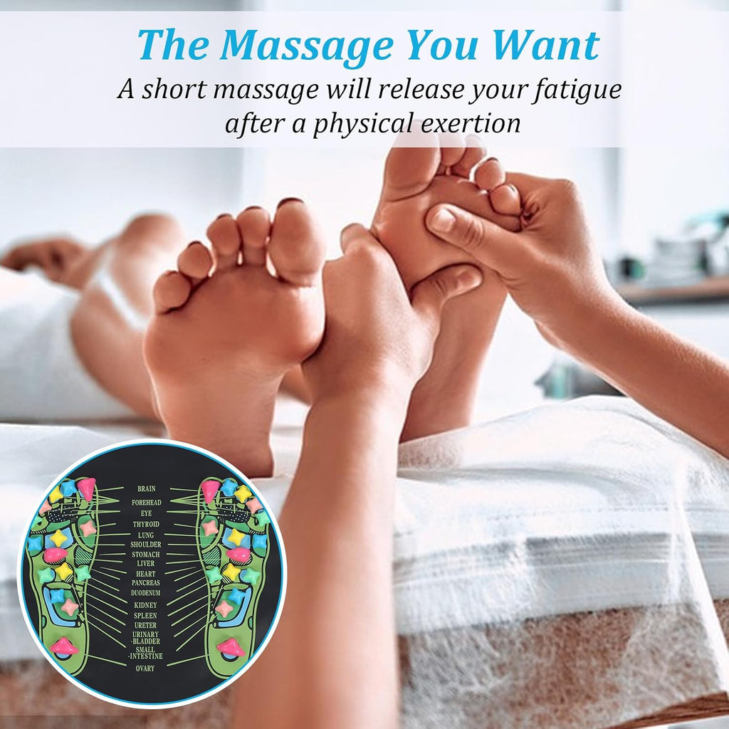 Foot Massage Mat, Acupressure Mats, Reflexology Walk Stone Road for Long Sitting Elderly Students Workers, Foot Massage Acupoint Mat for for Pain and Stress Relief (68.9 X 13.78 Inches)