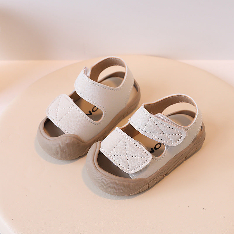 Anti-collision Baby Shoes Simple Baby Girl Toe Sandals Toddler Shoes Baby Soft Sole Sandals for Boys 1-3 Years Old