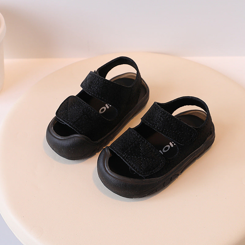 Anti-collision Baby Shoes Simple Baby Girl Toe Sandals Toddler Shoes Baby Soft Sole Sandals for Boys 1-3 Years Old