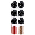 LMETJMA Clear Plastic Spice Jar with Shaker Lids Kitchen Seasoning Containers for Kitchen Storing Spice Powders JT198