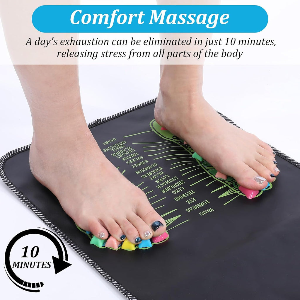 Foot Massage Mat, Acupressure Mats, Reflexology Walk Stone Road for Long Sitting Elderly Students Workers, Foot Massage Acupoint Mat for for Pain and Stress Relief (68.9 X 13.78 Inches)