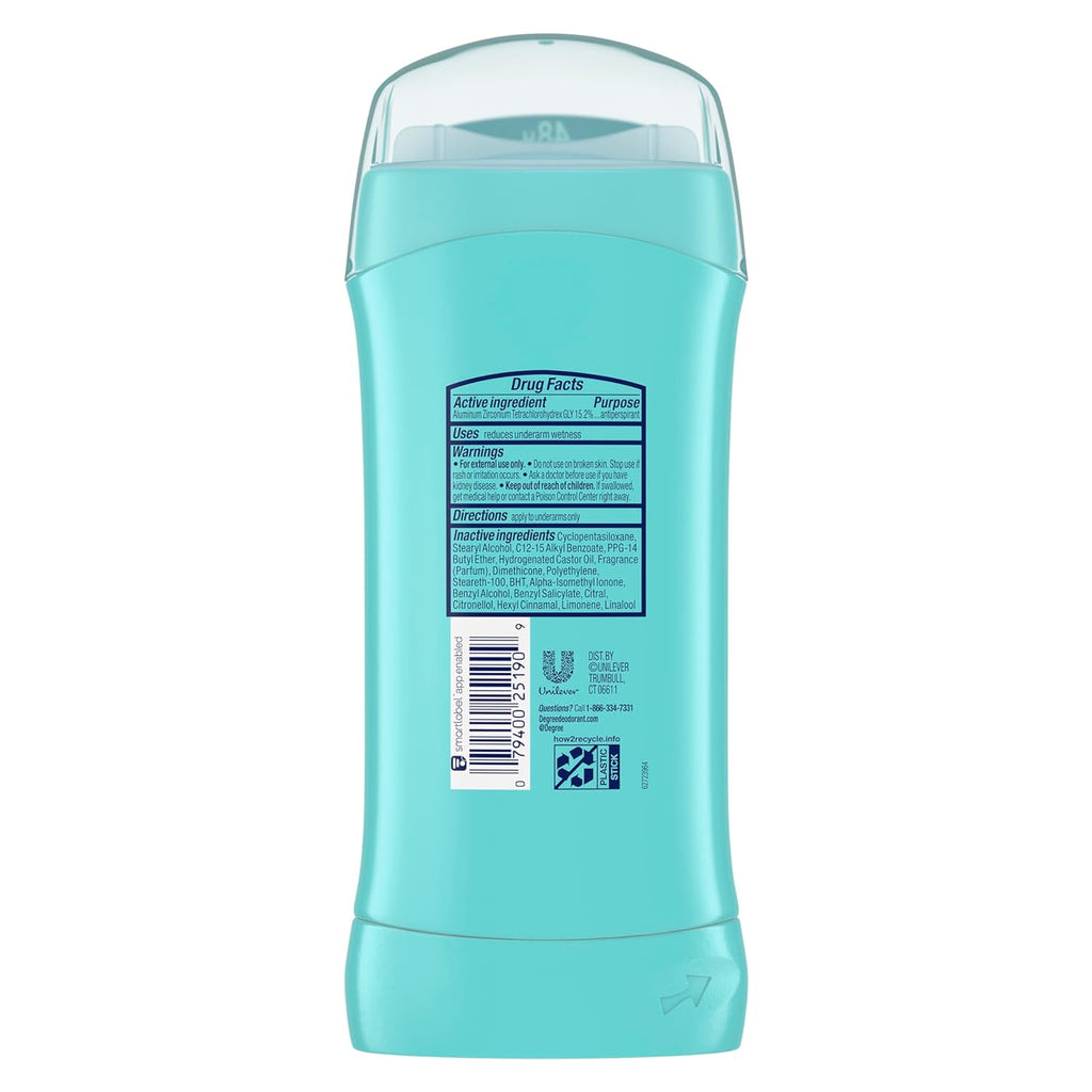 Degree Original Antiperspirant Deodorant Shower Clean Pack of 6 48-Hour Sweat & Odor Protection Antiperspirant for Women 2.6 Oz